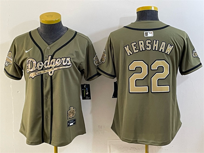Youth Los Angeles Dodgers #22 Clayton Kershaw Olive 2026 Military Appreciation Game Day Stitched Baseball Jersey Youth Los Angeles Dodgers #22 Clayton Kershaw Olive 2026 Military Appreciation Game Day Stitched Baseball Jersey